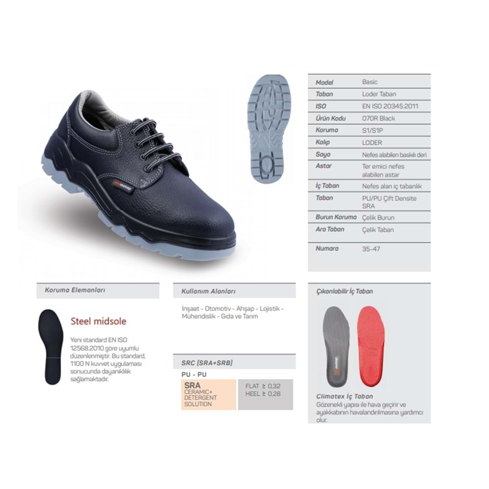Mekap Loder R 070 Ayakkabı - 45 - ST00023-SİYAH-45
