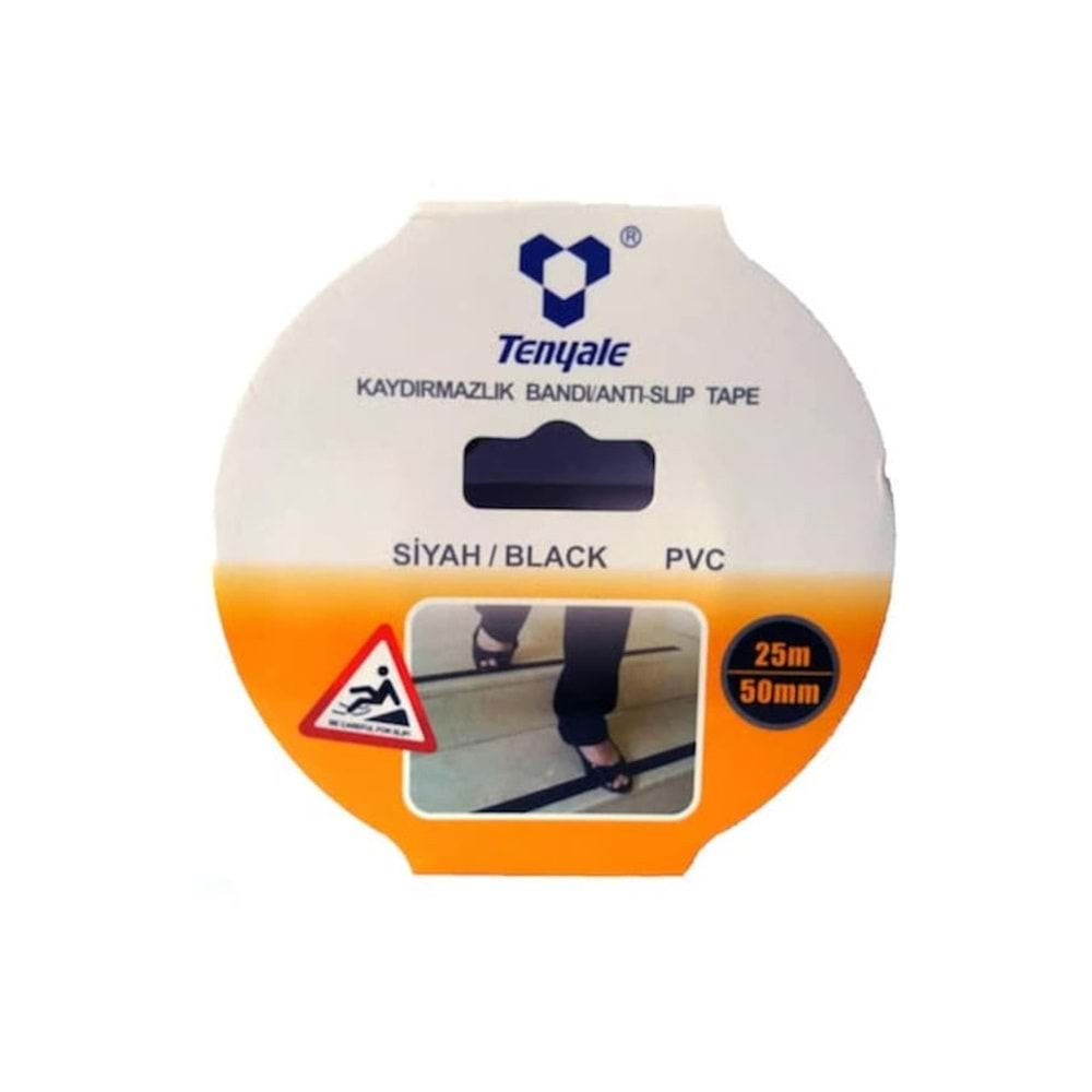 Tenyale Kaydırmaz Bant Siyah 25mm 25M