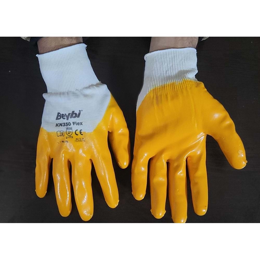 Beybi Pamuk Astarlı Nitril Eldiven Kn350(12 ÇİFT)