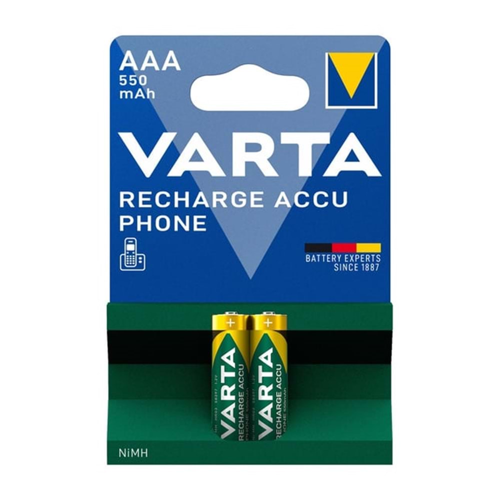 VARTA 550 MAH ŞARJLI İNCE PİL 2 Lİ