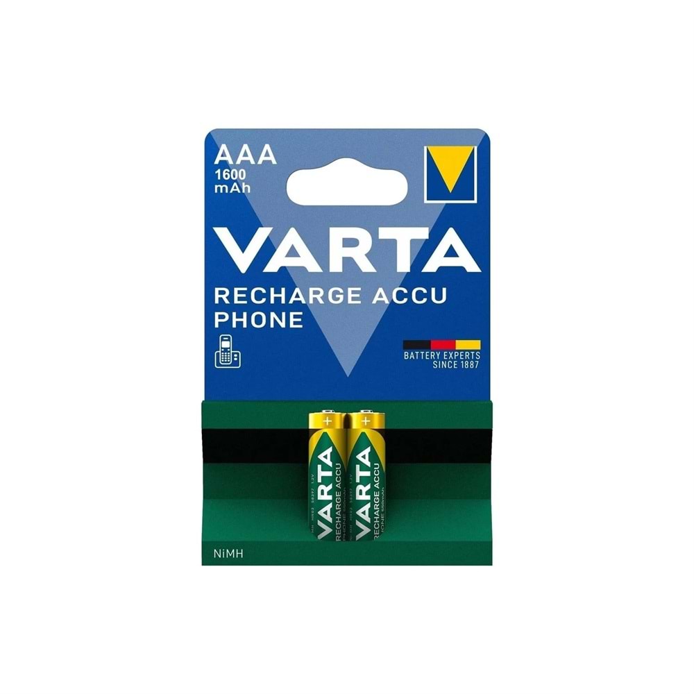 VARTA 1600 MAH ŞARJLI KALEM PİL 2 Lİ
