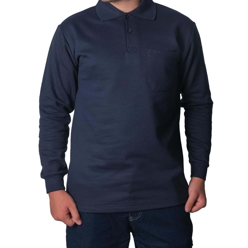 POLO YAKA SWEAT LACİVERT-XXXXL