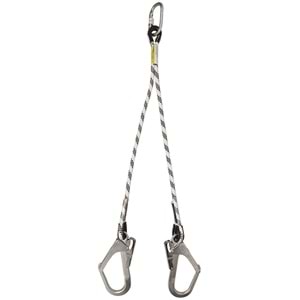 KARAM Kİ 231 ÇİFT KOL LANYARD STATİK HALATLI KARABİNALI BÜYÜK KANCALI