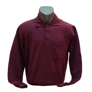 POLO YAKA UZUN KOL SWEAT - BORDO - L