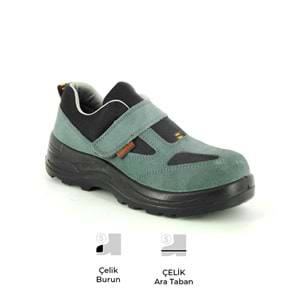 STARLİNE KAANFLEX KF-3021 S1P ÇELİK BURUN ÇELİK ARA TABAN PU AYAKKABI - SİYAH - 42