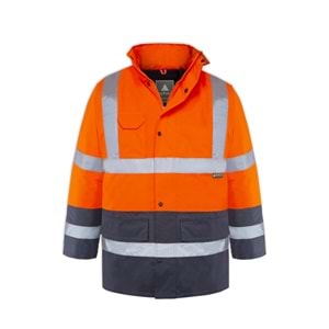 MYFORM 4122 OLYMPUS ESSENTİAL HI-VIS TWO-TONE LİNED PARKA - TURUNCU LACİVERT