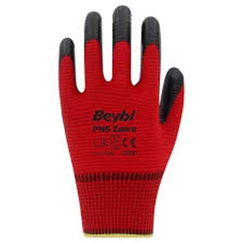 BEYBİ PN5 ZEBRA KIRMIZI İŞ ELDİVENİ(NO:10)