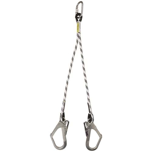 KARAM Kİ 231 ÇİFT KOL LANYARD STATİK HALATLI KARABİNALI BÜYÜK KANCALI