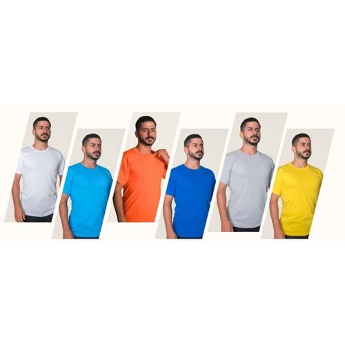 SIFIR YAKA T-SHİRT - GRİ - L