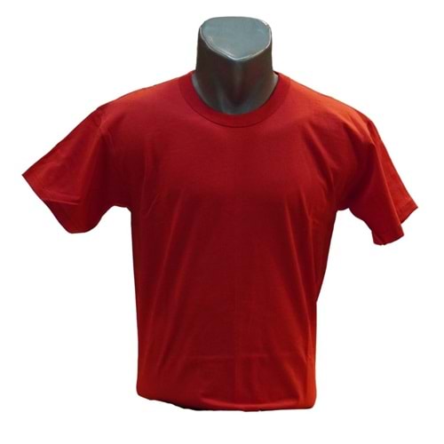 SIFIR YAKA T-SHİRT - KIRMIZI - L