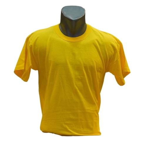 SIFIR YAKA T-SHİRT - SARI - L