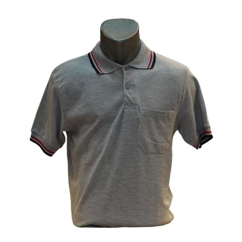 Altınyaşam Polo Yaka Çizgili T-shirt - GRİ - XL