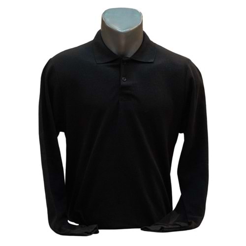 Altınyaşam Polo Yaka Uzun Kol Sweatshirt - SİYAH - XL