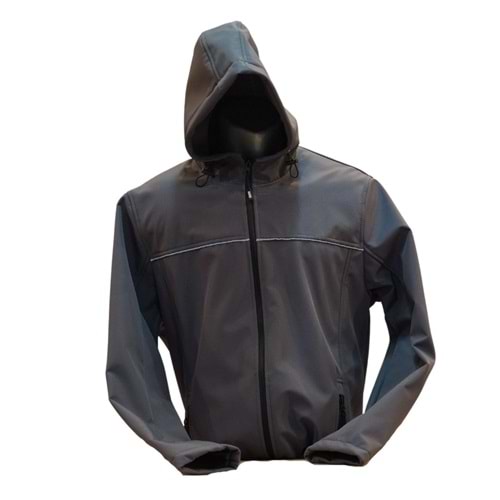 SOFTSHELL KAPŞONLU İŞ MONTU - FÜME - L