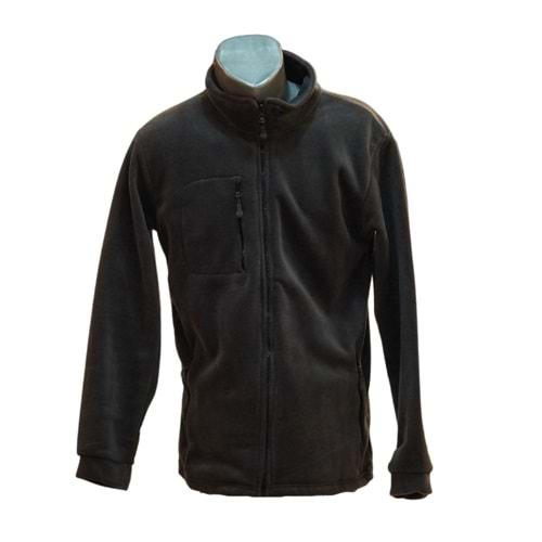 ÜÇ CEP FERMUARLI POLAR CEKET - FÜME - XXL