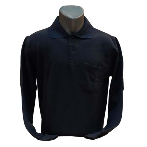 POLO YAKA UZUN KOL SWEAT - LACİVERT - M
