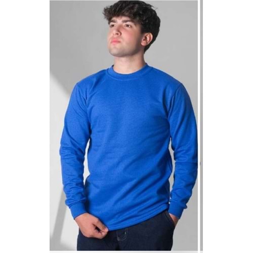 SIFIR YAKA UZUN KOL SWEAT - SAX - XL